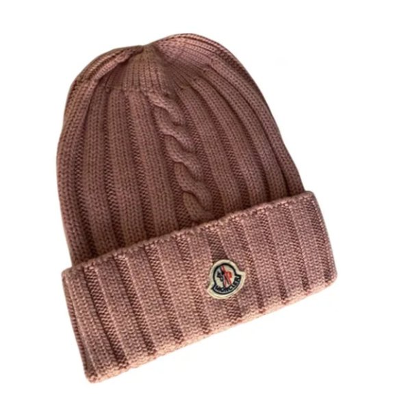 NWT Moncler Pink Wool Beanie